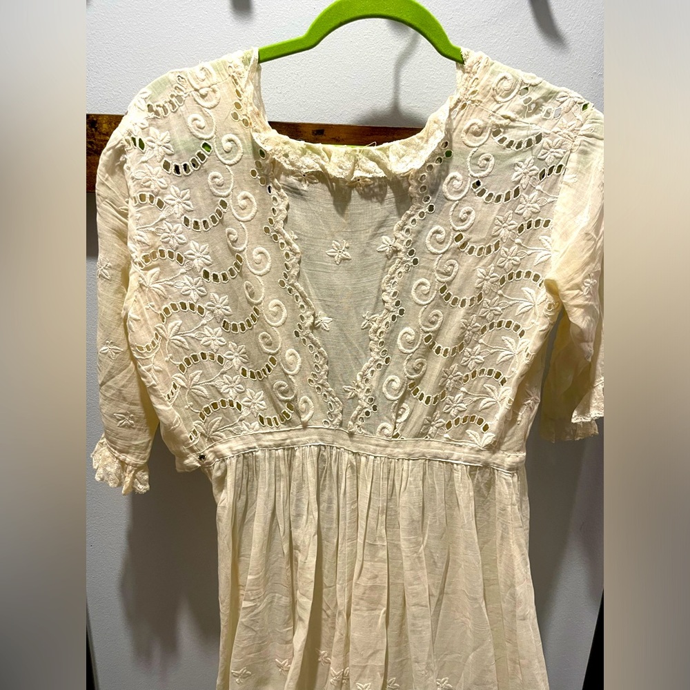 Victorian Edwardian 1870s Antique Floral Prairie Dress - Picture 12 of 12